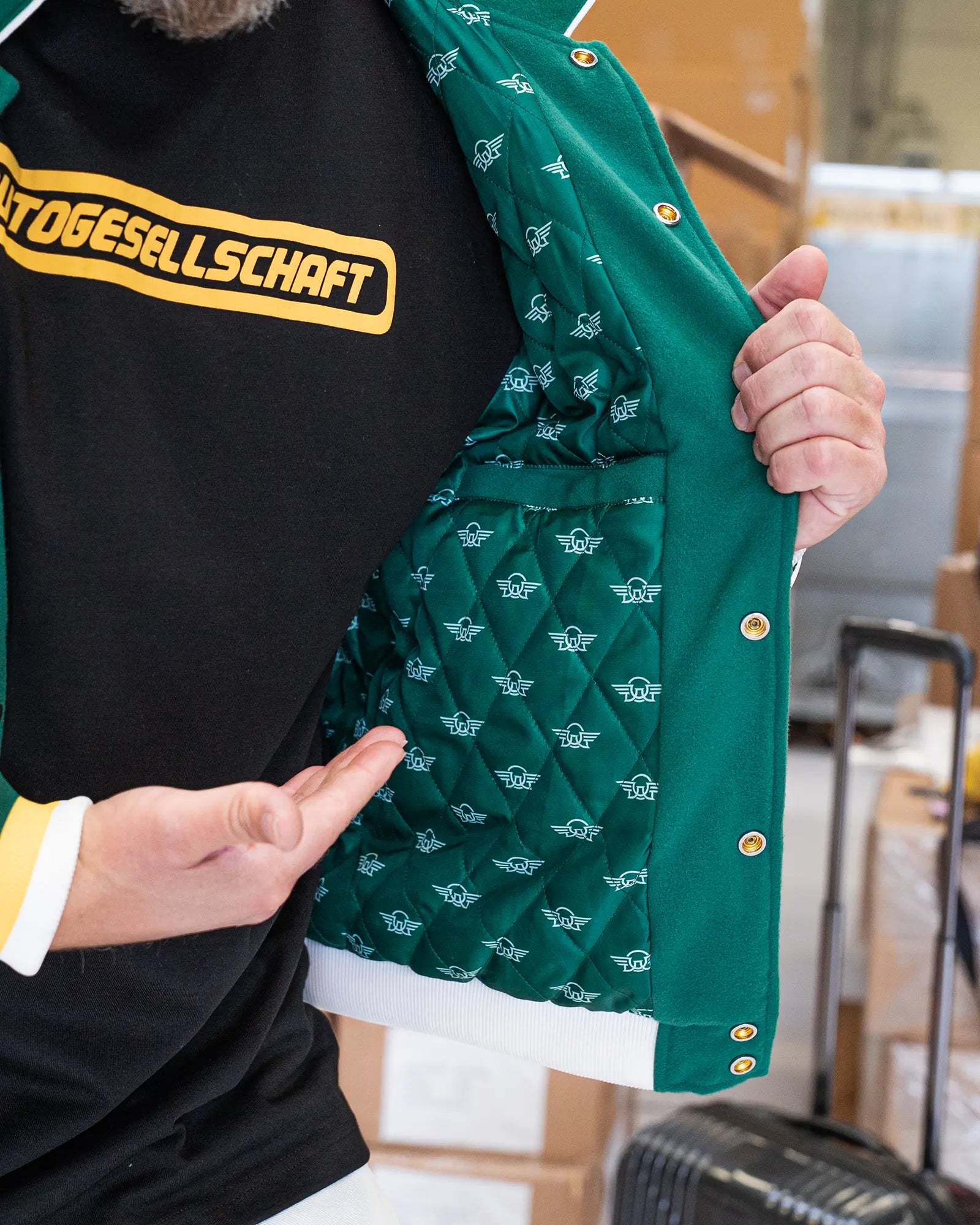 Collegejacke - Kunde Wiesengrün