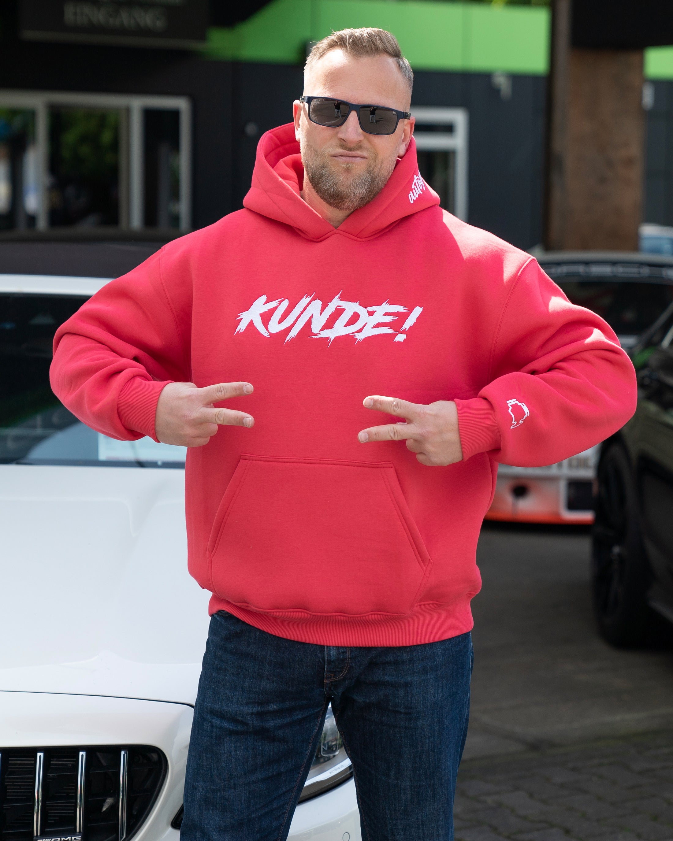 "KUNDE!" Hoodie Himbeere