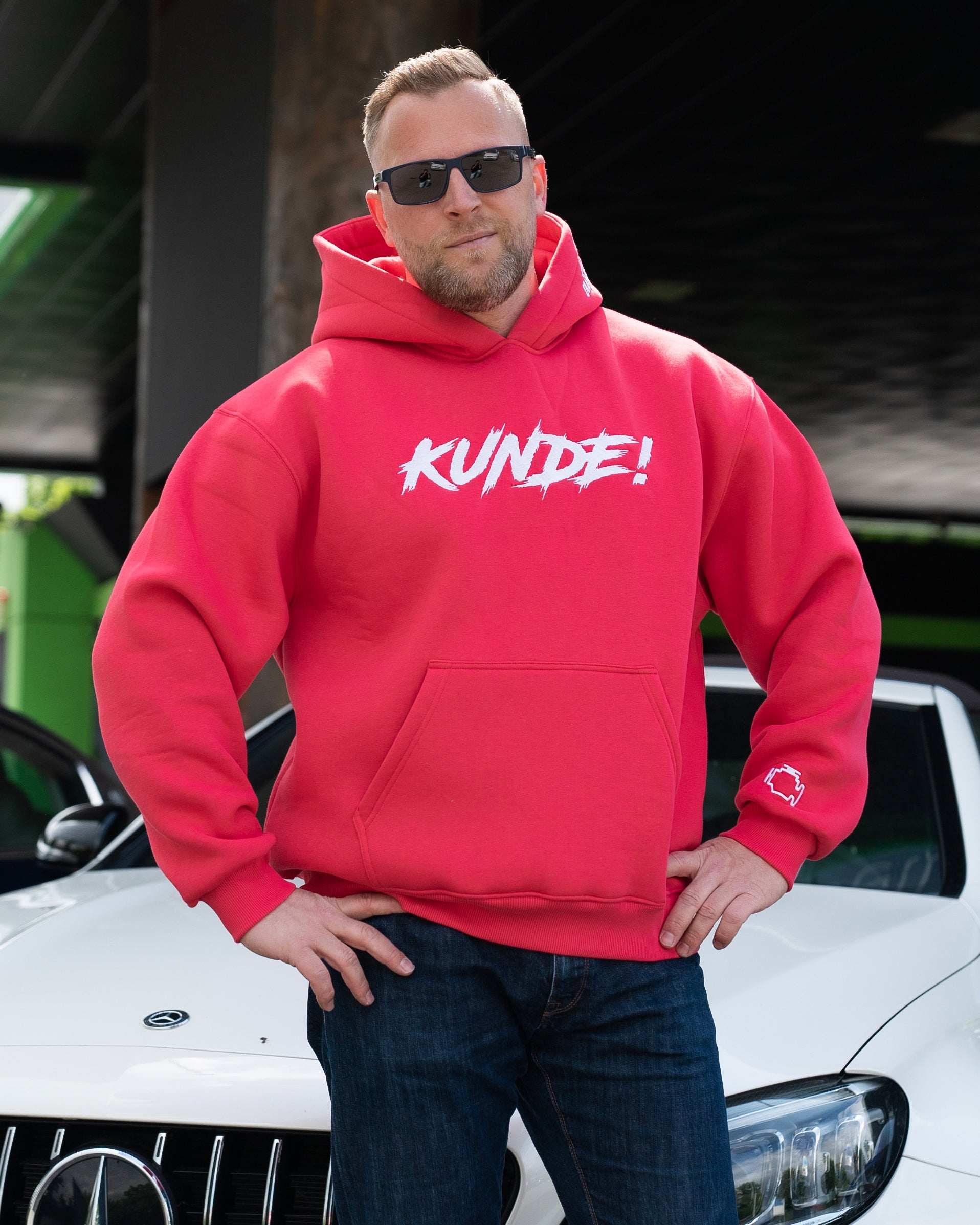 "KUNDE!" Hoodie Himbeere