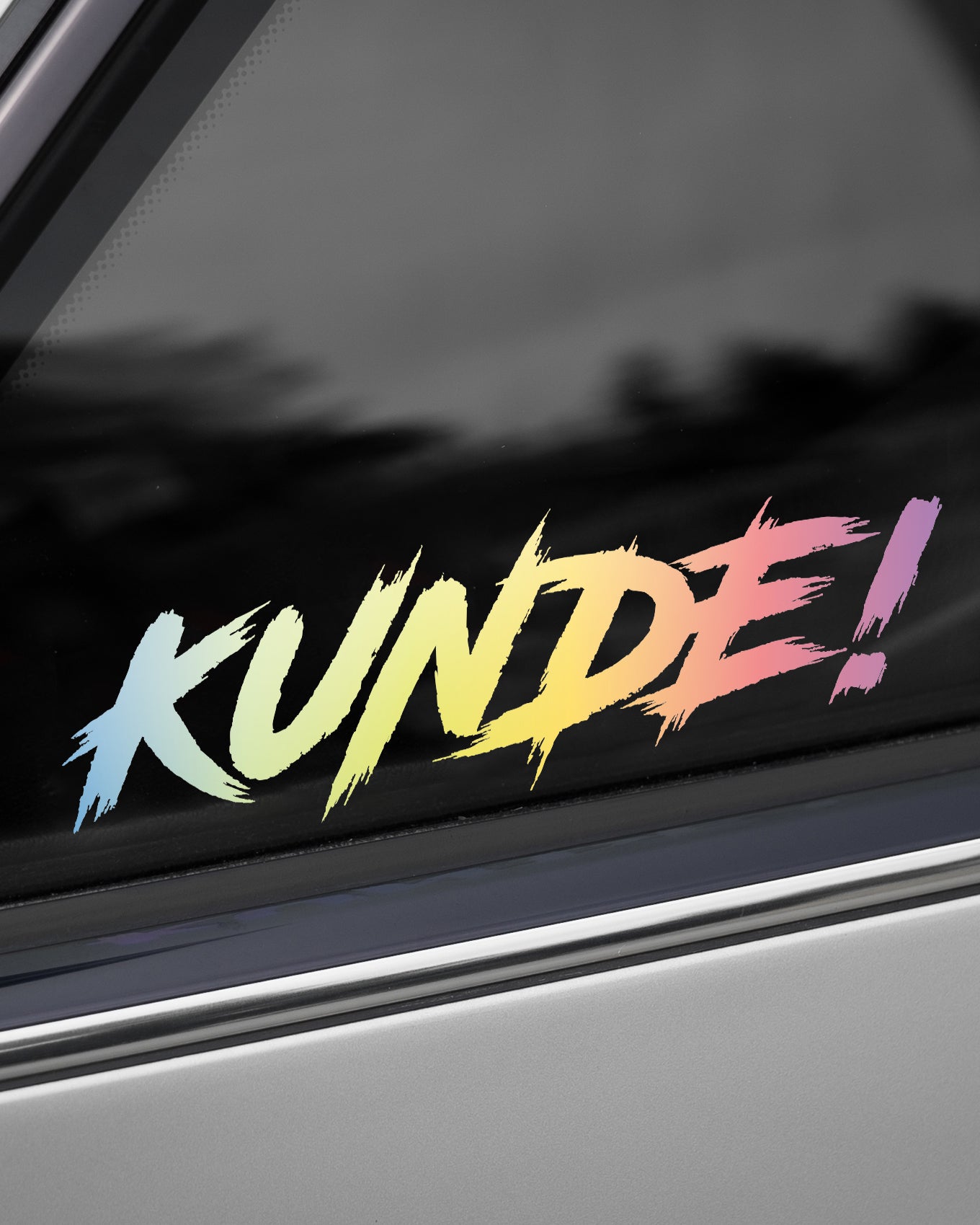 "Kunde!" Sticker Chrom Oilslick